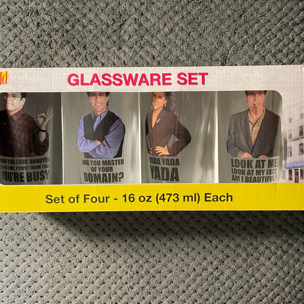 Novelty Seinfeld drinking glasses